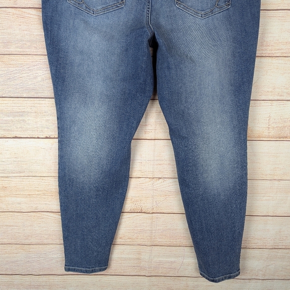 INC Women's Plus Size 18W Tummy Control Mid Rise Skinny Jeans Indigo Metallic - Picture 14 of 15